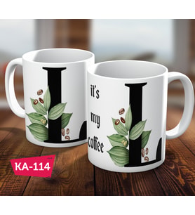 L Harf Baskılı Hediyelik Kahve Kupa Bardak