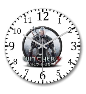 Witcher 3 Geralt Wild Hunt Duvar Saati Bombeli Gercek Cam