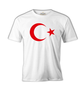 Türk Bayrağı - Ay Yıldız Beyaz Erkek Tshirt