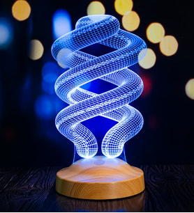 Spiral Şeklinde Gece Lambası, Helezon 3D Led Lamba