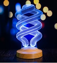 Spiral Şeklinde Gece Lambası, Helezon 3D Led Lamba