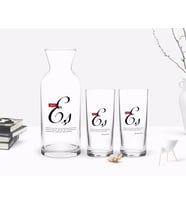 BK Gift Kişiye Özel Renkli Baskılı Mânâ Eş Tasarımlı İkili Rakı Bardağı ve Karaf Hediye Seti-1 (Model 1)