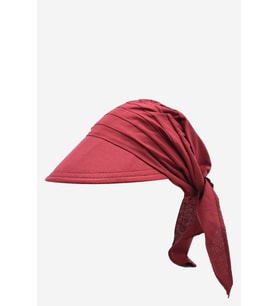 Kadın Safari Bağlamalı Eşarp Siperli Bandana Plaj Şapkası - Bordo