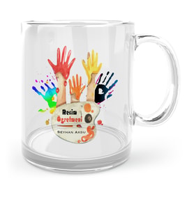BK Gift Kişiye Özel Resim Öğretmeni Cam Kupa Bardak  3
