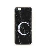 Iphone 5 Siyah Mermer Harf Tasarımlı Telefon Kılıfı C-Harfi 