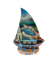 Hdmarketim Antalya Kemer Temalı Dekoratif Polyester Gemi Biblo 5921