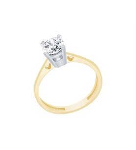 Diamond Line-Gülaylar Altın 14 Ayar Tektaş Yüzük