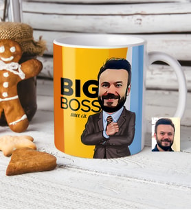 BK Gift Kişiye Özel Bay Big Boss Karikatür Beyaz Kupa Bardak  3