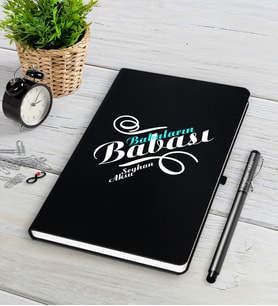 BK Gift Kişiye Özel Babaların Babası Siyah Defter Kalem Seti-1