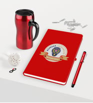 BK Gift Kişiye Özel Komiser Yardımcısı Temalı Kırmızı Defter Kalem Termos Mug Seti - 1 (Model 1)