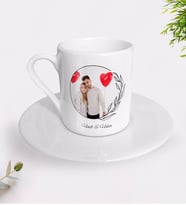 BK Gift Kişiye Özel İsimli Fotoğraflı Türk Kahvesi Fincanı-25 (Beyaz)