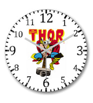 The Mighty Thor Duvar Saati Bombeli Gercek Cam