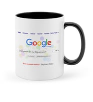 BK Gift Kişiye Özel Google Dünyanın En İyi Öğretmeni Siyah Kupa Bardak