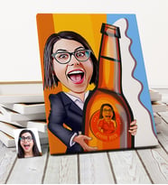 BK Gift Kişiye Özel Bira Tasarımlı Karikatür Kanvas Tablo 50x70cm 2