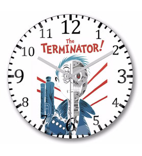 The Terminatör Exterminador  Duvar Saati Bombeli Gercek Cam