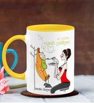 BK Gift Kişiye Özel Anneler Günü Temalı Sarı Kupa Bardak Sa9
