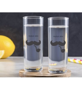 BK Gift Kişiye Özel Renkli Baskılı İsimli İkili Vodka Bardağı-128 (Beyaz)