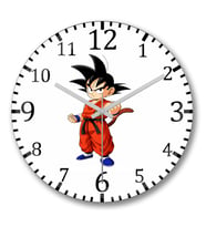 Classico Goku Duvar Saati Bombeli Gercek Cam