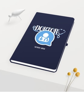 BK Gift Kişiye Özel Doktor Temalı Lacivert Defter - 11