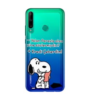 Snoopy Tasarımlı Süper Şeffaf Silikon Telefon Kılıfı Huawei P40 Lite E