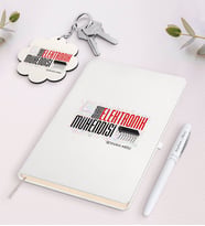 BK Gift Kişiye Özel Mikroelektronik Mühendisi Beyaz Defter Kalem Ve Anahtarlık Hediye Seti-1 (Model 1)