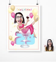 BK Gift Kişiye Özel Doğum Günü Karikatür Afiş Poster 50 X 70 Cm 12