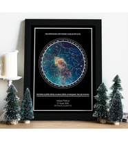 KİŞİYE ÖZEL NEBULA YILDIZ HARİTASI (Siyah)