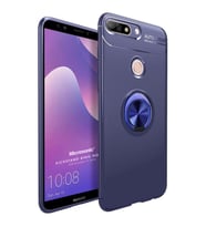 Microsonic Huawei Y7 2018 Kılıf Kickstand Ring Holder Lacivert