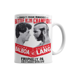 Rocky Balboa Ve Clubber Lang Kupa Bardak Porselen