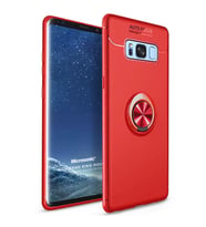 Microsonic Samsung Galaxy S8 Plus Kılıf Kickstand Ring Holder Kırmızı