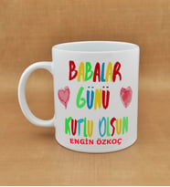 Kişiye Özel İsimli Babalar Günü Baskılı Kupa