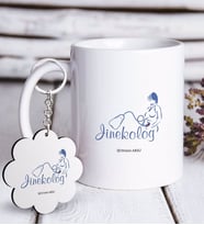 BK Gift Kişiye Özel Mesleki Jinekolog Beyaz Kupa ve Anahtarlık Hediye Seti-1 (Model 1)