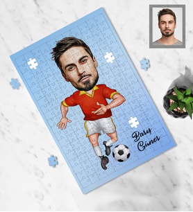 Kişiye Özel Futbolcu Karikatürlü A3 240 Parça Puzzle Bay-1