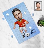 Kişiye Özel Futbolcu Karikatürlü A3 240 Parça Puzzle Bay-1