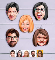 BK Gift Kişiye Özel Karikatürlü Broş