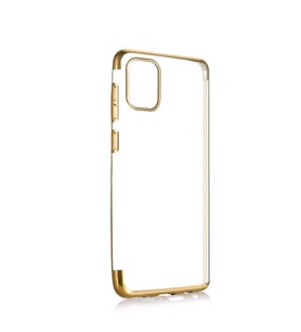 Xiaomi Mi 10 Lite Kılıf Zore Dört Köşeli Lazer Silikon Kılıf (Gold)