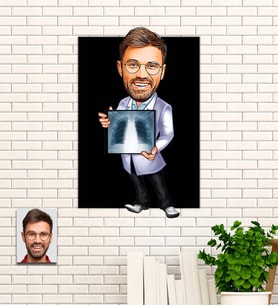 Kişiye Özel Doktor Temalı Karikatür Ahşap Tablo