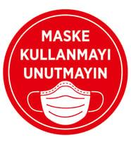 New Jargon - Maske Kullanmayı Unutmayın Sticker Afiş Duvar İçin 45x45cm 5 ADET SYL13