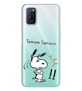 Snoopy Tasarımlı Süper Şeffaf Silikon Telefon Kılıfı Oppo A52-A72