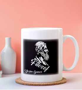Kişiye Özel Filozof Tasarımlı Beyaz Kupa