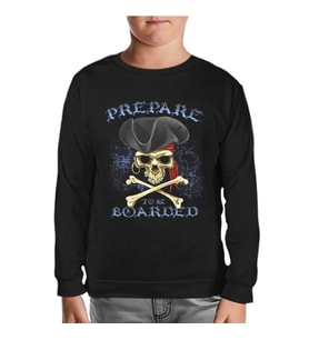 All Seas Pirate Kurukafa Siyah Çocuk Sweatshirt