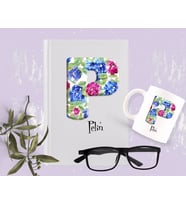 BK Gift Kişiye Özel Harf Tasarımlı Beyaz Defter ve Kupa Hediye Seti-23 (Model 1)