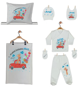 Pia Baby GL 1902-06 İsme Özel Yastık Battaniye Zıbın Set