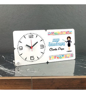 Sınıf Öğretmeni Ahşap Masa Saati 003