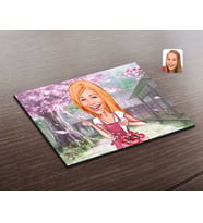 BK Gift Kişiye Özel Kadın Aşçı Karikatürlü Ahşap Puzzle-1