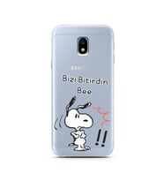 Snoopy Tasarımlı Süper Şeffaf Silikon Telefon Kılıfı Samsung J3 Pro