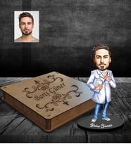 Kişiye Özel Doktor Tasarımlı Karikatür Ahşap Biblo Kutulu Bay-3