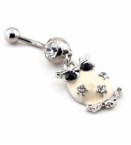 KREM RENGİ TAŞLI BAYKUŞ GÖBEK İÇİN PIERCING P271