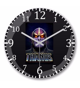 Thanos Marvel Duvar Saati Bombeli Gercek Cam