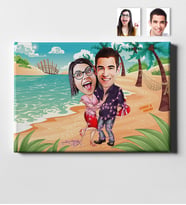 BK Gift Kişiye Özel Karikatür Kanvas Tablo 50x70cm 2